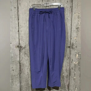 Athleta Dark Adonis Blue Purple Arrival Ankle Straight Leg Pants 8 NWOT